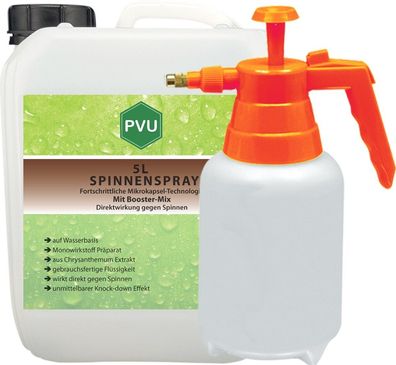 PVU 5L + 2L Sprüher Spinnenspray Spinnen Gift Mittel gegen Spinnen Abwehr frei EX