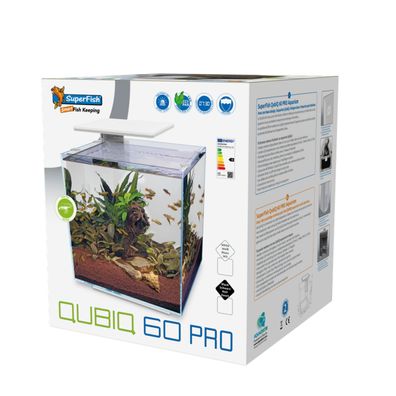 Superfish QUBIQ 60 PRO Aquarium in weiß od. schwarz mit LED und Filter