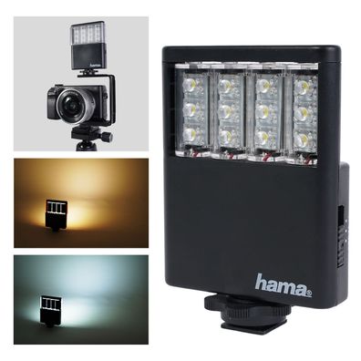 Hama LED Panel FlächenLampe VideoLeuchte FotoLicht Blitzschuh KameraLicht