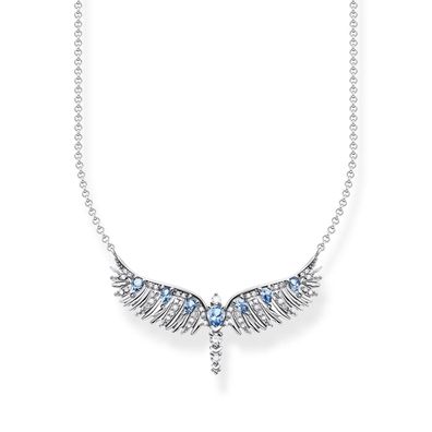 Thomas Sabo Schmuck Silber-Halskette Phönix-Flügel mit Blauen Steinen KE2169-644-1-L