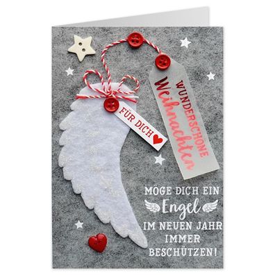 Sheepworld AG Weihnachtskarten Grusskarte "Engel" Handarbeit Neuware