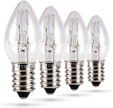 Ersatzlampe 4er Pack 7W E14 - Ersatzbirne für Orientierungslicht, Salzkristalllamp...