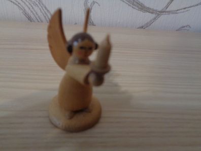 Erzgebirgische Volkskunst-kleiner Engel mit Kerze -5,5cm