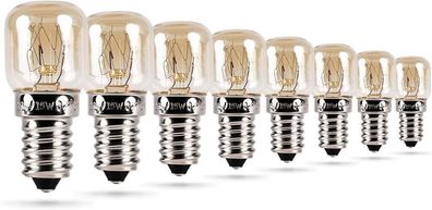 Backofenlampe 8er Pack 15W E14 - Backofen Glühbirne hitzebeständig bis 300 Grad ...