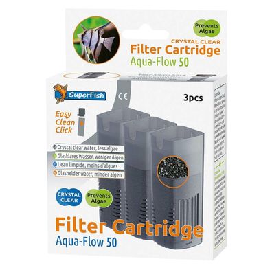 3 Stk. Aquaflow 50 Crystal Clear Ersatz Kassette für klares gesundes Aquarium Wasser