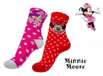 Doppel-Pack Kinder Socken Strümpfe 2er Minnie Maus Gr. 23-34