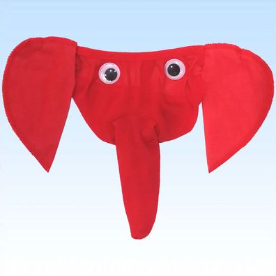 Tanga Elefant mit Rüssel Rot Stringtanga Funslip Scherzartikel Unterwäsche Geschenk