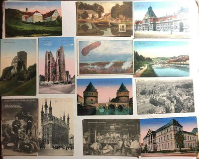 78 x Feldpost / Ansichtskarten mit Feldpoststempeln - diverse seltenere Stücke