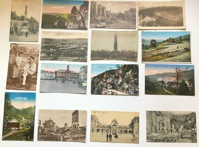 90 x Feldpost / Ansichtskarten mit Feldpoststempeln - diverse seltenere Stücke