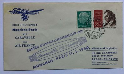 Erster Düsenflugverkehr mit Caravelle der Air France - 11.1.1960