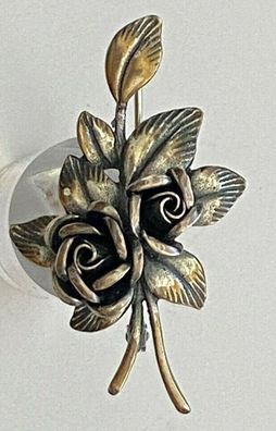 Brosche - 925er Silber - Rosen - Design von TEKA - Juwelliersarbeit - 5 cm
