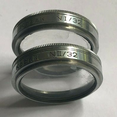 Kodak - 2 Nahlinsen - N I /32 und N II / 32 - 32mm Close-Up Lens
