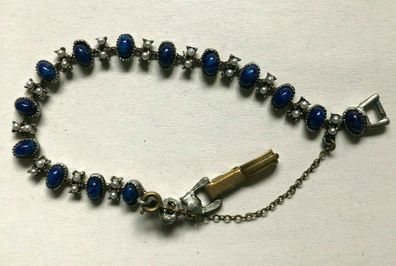 Armband mit blauen Steinen und kleinen Perlen - Modeschmuck Hochwertig