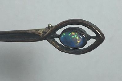 Art Deko um 1920 - Antike Brosche 925er Silber mit einem schönen Opal