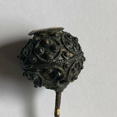 Haarstecknadel Indien um 1200 - Seltenes Objekt Silber / Vergoldet