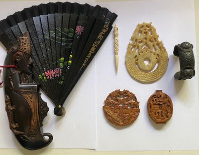 Asiatika - Sammlung von 7 antiken , hochwertigen Gegenständen - siehe Bilder