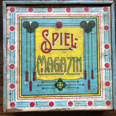 Spiel Magazin ( Spelmagazin ) Holzkasten - Vintage Spiel um 1900 Rarität