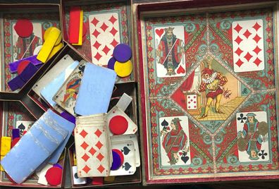Jeu du Main Jaune - original Vintage 20er - mit orig. Kartenspiel vollständig