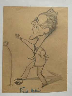 Fred Astaire - original Zeichnung Atelier Lebon ( Andre Lebon ) - 20 x 15 cm