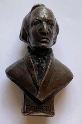 Frédéric Chopin - Skulptur - Keramik o.ä. - braun bemalt - 14 cm - 416 Gramm