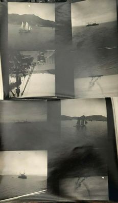 Japan - Marine vor der Küste u.a. Schiffe - 8 original Fotoaufnahmen um 1920