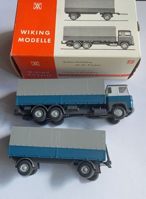 Wiking 460 Alu-Board Truck and Trailer Blue - Scania Fernlastzug - West Berlin