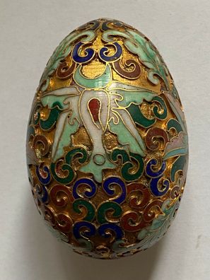 Cloisonne Ei Bronze emailliert - wunderbare Handarbeit aus China - 6,5 cm