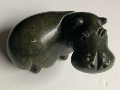 Asien - Nilpferd - Handarbeit aus grünem Stein - 450 Gramm