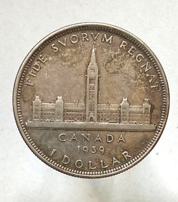 1 Dollar Silbermünze 1939 Besuch von König George VI. in Kanada
