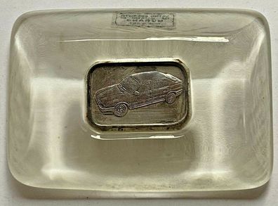 Silberbarren 999 Fein - Gefasst in Murano Glas Briefbeschwerer- 33 Gennaio 1990