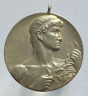 Silbermünze 950er - seltene Medaille 1927 Bischofsheim Schwergewicht Steinstoß