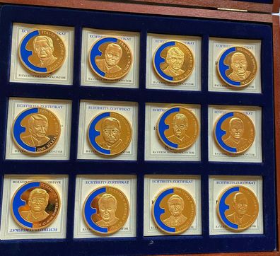 12 wunderschöne Medaillen Europa 1998 - Polierte Platte mit Echtheitszertifikat