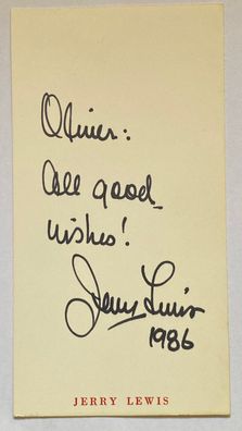 Jerry Lewis - Film - original Autogramm - Größe 14 x 7 cm