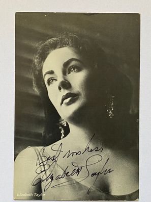 Elizabeth Taylor - Film - original Autogramm - Größe 17 x 12 cm