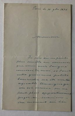Jean-August Hilarion ( 1820 -1887 ) - Schauspieler - original signierter Brief