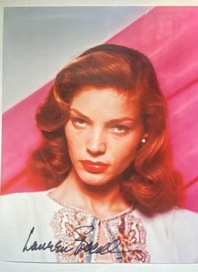 Lauren Bacall - Film - original Autogramm - Großfoto 25 x 20 cm