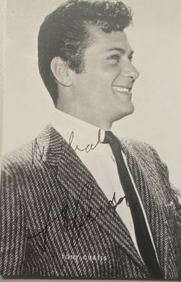 Tony Curtis - Film - original Autogramm - Größe 14 x 9 cm