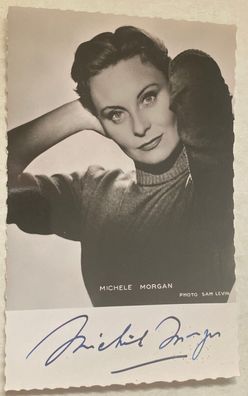 Michele Morgan - Film - original Autogramm - Größe 14 x 9 cm