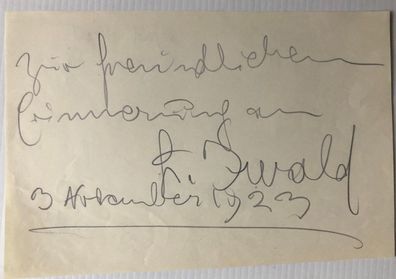 Leopold Iwald - Stummfilm - original Autogramm - Größe 19 x 12 cm