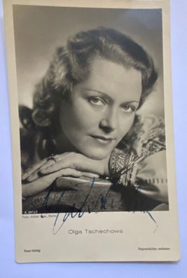 Olga Tschechowa / Karl Martell - Film - original Autogramm - Größe 14 x 9 cm