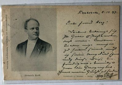 Heinrich Reiff - Theater / Film - original Autogramm - Größe 14 x 9 cm