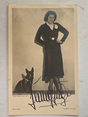 Jenny Jugo - Theater / Film - original Autogramm - Größe 14 x 9 cm