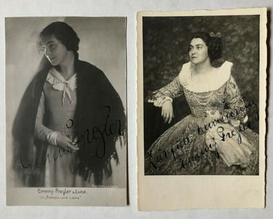 Emmy Pregler - Film - 2 original Autogramme - Größe 14 x 9 cm
