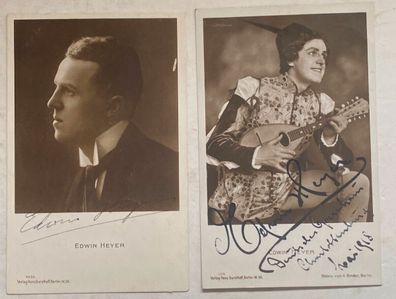 Edwin Heyer - Theater / Film - 2 original Autogramme - Größe 14 x 9 cm