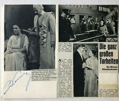 Paula Wessely - Theater / Film - original Autogramm - Größe 23 x 18 cm