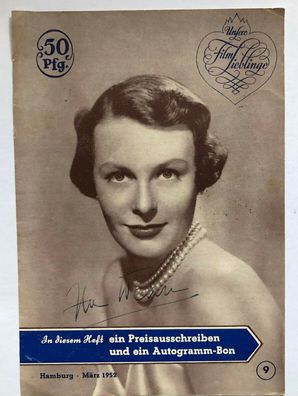 Ilse Werner - Theater / Film - original Autogramm - Größe 17 x 12 cm