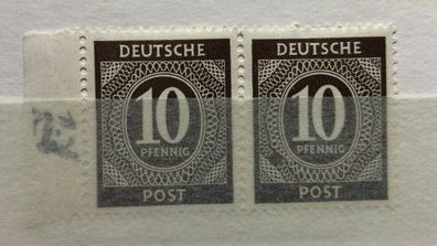 Deutsche Post - Abart 10 Pfennig Postfrisch- Pärchen - Druckfehler rechte Marke