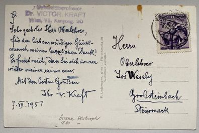 Dr. Victor Kraft - Kunst - original Autogramm - Größe 14 x 9 cm