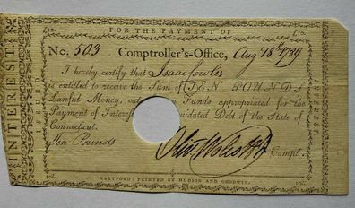 Oliver Wolcott Jr. ( 1760 - 1833 ) . 2. Finanzminister der USA - orig. Autograph