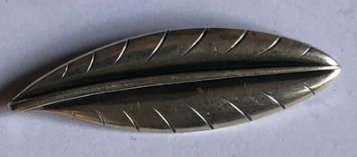 Brosche Feder / Blatt - Silber - 5 cm - 3,1 Gramm
